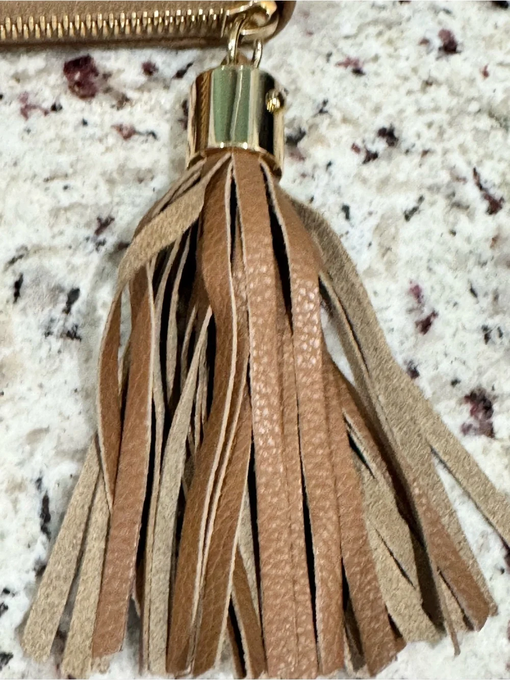 See By Chloé Vicky Brown Zip-Around textured Leather Wallet with Tassel. NWOT